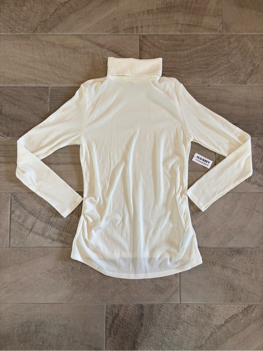 Old Navy Maternity Ribbed Turtleneck Long Sleeve Top - White - Size Medium - Picture 2 of 10